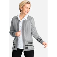 Witt Weiden Damen Strickjacke steingrau-ecru-gemustert von Witt