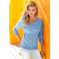 Witt Weiden Damen Strickpullover bleu-weiß-getupft von Witt