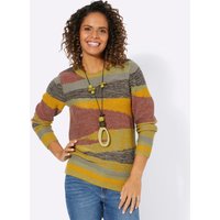 Witt Weiden Damen Strickpullover ocker-rostrot-gemustert von Witt