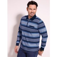 Witt Weiden Herren Poloshirt marine-jeansblau-gestreift von Witt