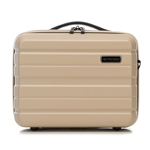 WITTCHEN COMODO Line Kosmetikkoffer Reisegepäck Kulturbeutel Kosmetiketui aus ABS Kosmetiktasche Damen Reiseetui Abnehmbarer Trageriemen Größe XS Beige von WITTCHEN