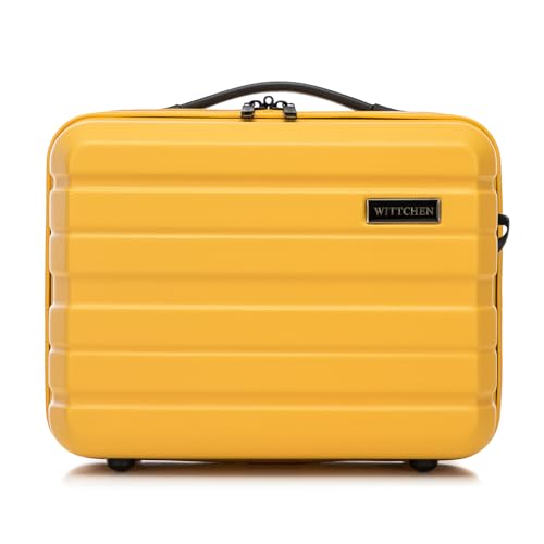 WITTCHEN COMODO Line Kosmetikkoffer Reisegepäck Kulturbeutel Kosmetiketui aus ABS Kosmetiktasche Damen Reiseetui Abnehmbarer Trageriemen Größe XS Gelb von WITTCHEN