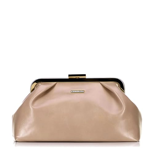 WITTCHEN Damen-Beuteltasche Mit Riemen | Handtasche Damen Klein | Mini Handtasche | Vintage-Handtasche | Kunstleder | Mit Kette | beige Umhängetasche WITTCHEN Damen-Beuteltasche Mit Riemen | Handtasche Damen Klein | Mini Handtasche | Vintage-Handtasche | Kunstleder | Mit Kette | beige Umhängetasche von WITTCHEN