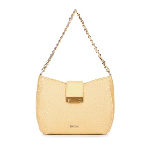 WITTCHEN Damen Umhängetasche | Damen-Beuteltasche Mit Riemen | Mit Kette | Geflochtene Handtasche | Handtasche mit Reißverschluss | gelb WITTCHEN Damen Umhängetasche | Damen-Beuteltasche Mit Riemen | Mit Kette | Geflochtene Handtasche | Handtasche mit Reißverschluss | gelb von WITTCHEN