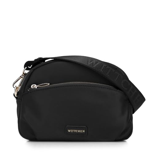 WITTCHEN Damen Umhängetasche | Tasche aus Nylon | Kleine Handtasche | Hand Tasche Frauen Mit Reißverschluss | Mini Handtasche | Handtasche Damen Klein | schwarz von WITTCHEN