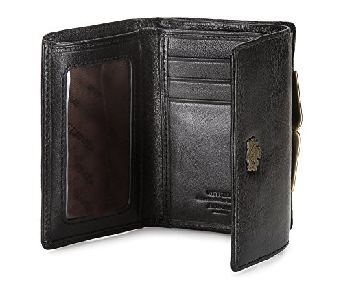 WITTCHEN Geldbörse aus Rindsleder | Kollektion: Arizona | aus hochwertigen Materialien | elegant und klassisch | Schwarz | 11x8 cm von WITTCHEN