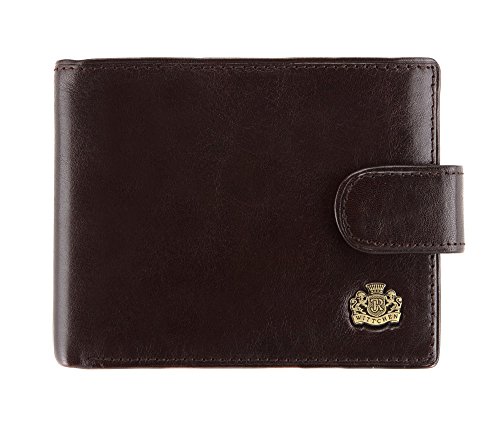 WITTCHEN Geldbörse aus Rindsleder | Kollektion: Arizona | mit Druckknopfverschluss | aus hochwertigen Materialien | elegant und klassisch | Braun | 12x9.5 cm von WITTCHEN