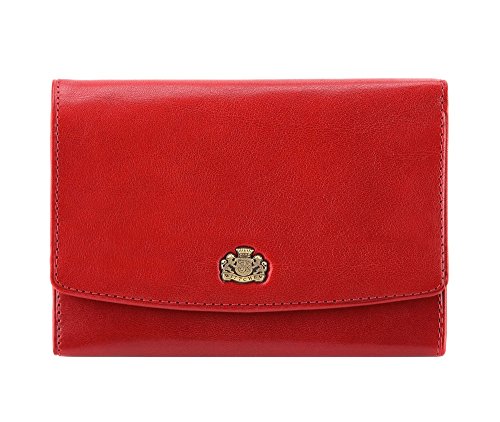 WITTCHEN Geldbörse aus Rindsleder | Kollektion: Arizona | mit Druckknopfverschluss | aus hochwertigen Materialien | elegant und klassisch | Rot | 14x10 cm von WITTCHEN