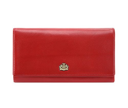 Wittchen Geldbörse | 9.5x18.5 cm | Narbenleder, rot | Handmade, Kollektion: Arizona - 10-1-075-3 von WITTCHEN