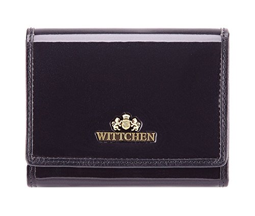 WITTCHEN Geldbörse aus Rindsleder | Kollektion: Verona | verschließt mit Druckknopf | aus hochwertigen Materialien | elegant und klassisch | Navy Blau | 12x9.5 cm von WITTCHEN