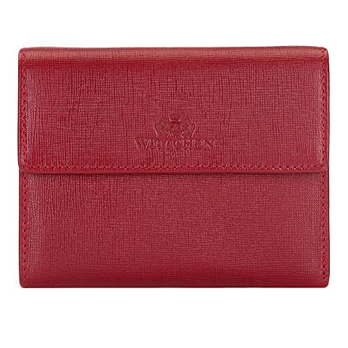 WITTCHEN Geldbörse aus der Saffiano Kollektion | Echtes genarbtes Leder | Sperrung der Möglichkeit zum Scannen von Kartendaten | Rot | 14 x 11 x 2 cm von WITTCHEN