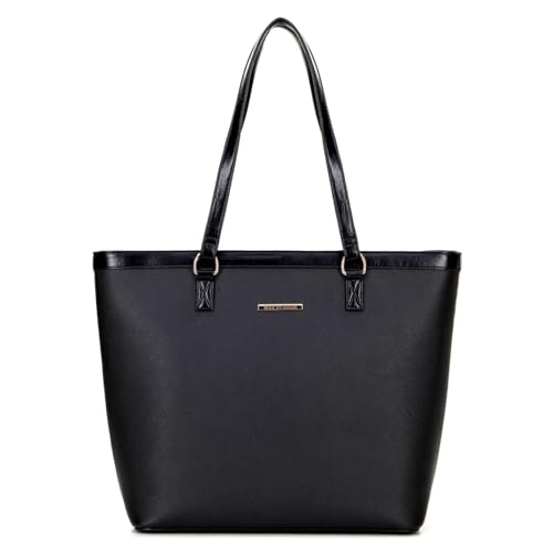WITTCHEN Große Damen-Shopper aus Öko-Leder | Elegante Tote Bag | Damen Shopper Tasche | Umweltfreundliche Handtasche mit Riemen | A4-Tasche | Vielseitige Damen Umhängetasche | schwarz-gold WITTCHEN Große Damen-Shopper aus Öko-Leder | Elegante Tote Bag | Damen Shopper Tasche | Umweltfreundliche Handtasche mit Riemen | A4-Tasche | Vielseitige Damen Umhängetasche | schwarz-gold von WITTCHEN