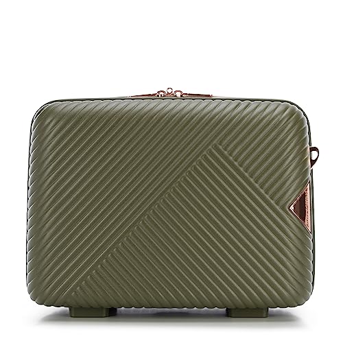 WITTCHEN GL Style Line | Kosmetikkoffer Reisekoffer Handgepäck Kabinengepäck Kosmetiktasche Damen Reiseetui Hartschale aus Polycarbonat Zahlenschloss GL Style Olivgrün von WITTCHEN