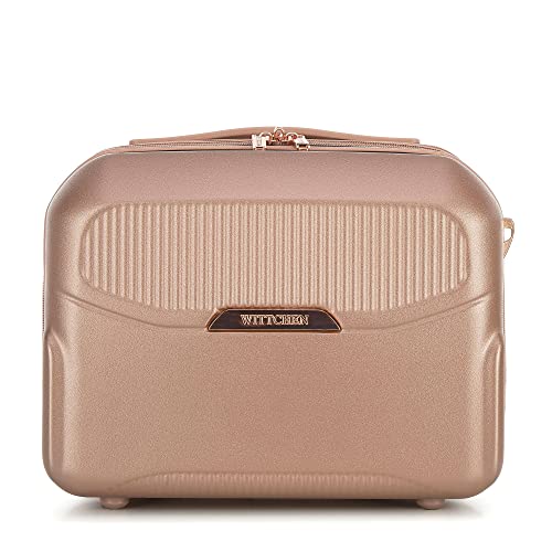 WITTCHEN Kosmetiktasche strapazierfähigem Polycarbonat Reißverschlussfach Reisekoffer Handgepäck Kabinengepäck Kosmetiktasche Damen Reiseetui Rosa getaucht von WITTCHEN