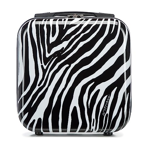 WITTCHEN Kosmetisches Reiseetui Young-Kollektion ABS mit Polycarbonat Beschichtung und Teleskopgriff Kosmetikkofer Kosmetiktasche Damen 14,5L Weiß-schwarz von WITTCHEN