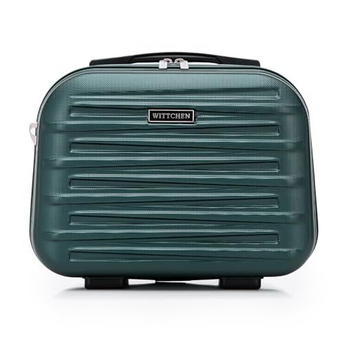 WITTCHEN Skyspeed Line Kosmetikkoffer Reisegepäck ABS Hartschalenkoffer Kulturbeutel Kosmetiketui Kosmetiktasche Damen Schultergurt Elastischer Koffergurt Grün Lufthansa/Eurowings/Ryanair/Condor von WITTCHEN