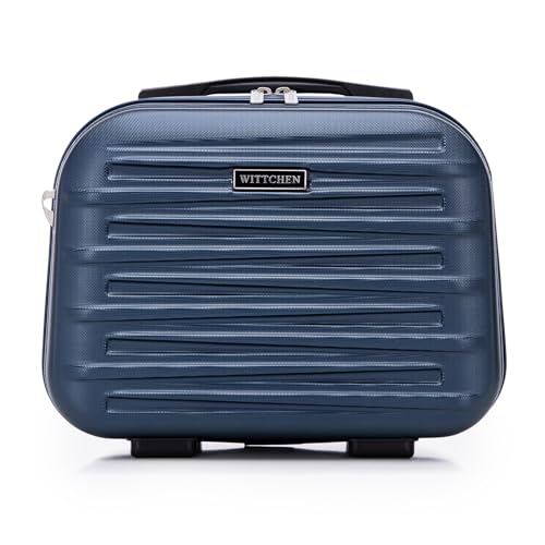 WITTCHEN Skyspeed Line Kosmetikkoffer Reisegepäck ABS Hartschalenkoffer Kulturbeutel Kosmetiketui Kosmetiktasche Damen Schultergurt Elastischer Koffergurt Marineblau Lufthansa/Eurowings/Ryanair/Condor von WITTCHEN