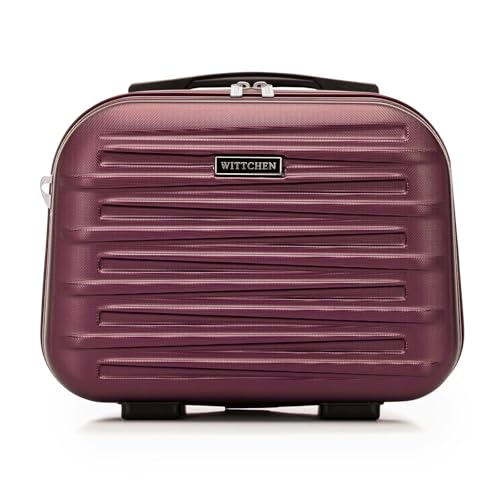 WITTCHEN Skyspeed Line Kosmetikkoffer Reisegepäck ABS Hartschalenkoffer Kulturbeutel Kosmetiketui Kosmetiktasche Damen Schultergurt Elastischer Koffergurt Maroon Lufthansa/Eurowings/Ryanair/Condor von WITTCHEN