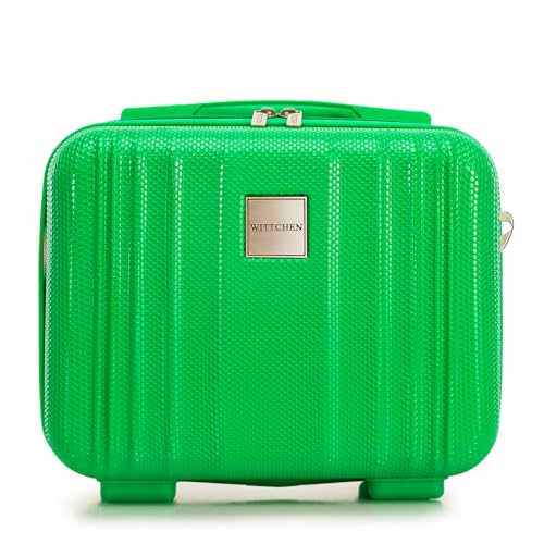 WITTCHEN ULTIMO Line | 27x32x17 cm | Kosmetikkoffer Hartschalenkoffer | Free on Board | Reisegepäck Polycarbonat Griff Gummiband Wasserdicht | Grün von WITTCHEN