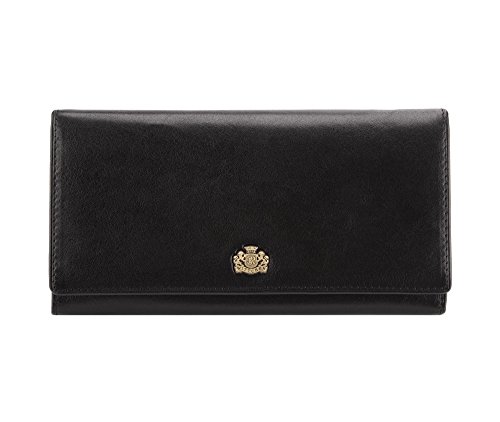 Wittchen Geldbörse | 9.5x18.5 cm | Narbenleder, Schwarz | Handmade, Kollektion: Arizona - 10-1-075-1 von WITTCHEN