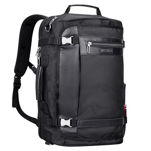 WITZMAN Reiserucksack Nylon Herren Damen Reisetasche Groß TSA Freundlich Handgepäck Rucksack(B686 Schwarz) von WITZMAN