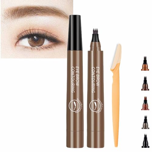 Glowly Secret Augenbrauenstift, Glowly Secret, Glowly Secret wasserfester, natürlicher Augenbrauenstift, magischer Augenbrauenstift, Microblading-Augenbrauenstift (Dunkelbraun) von WIWIDANG