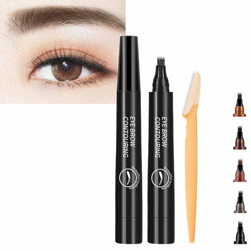 Glowly Secret Augenbrauenstift, Glowly Secret, Glowly Secret wasserfester, natürlicher Augenbrauenstift, magischer Augenbrauenstift, Microblading-Augenbrauenstift (Schwarz) von WIWIDANG