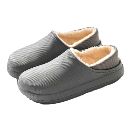 Hausschuhe Damen Herren Winter, Schlappis Wolken Damen Original Winter, Rutschfeste Leichte Wasserdicht Schlappen (Dunkelgrau, Erwachsene, Damen, 42, Numerisch (von/bis), EU Schuhgrößensystem, 43, M) von WIWIDANG