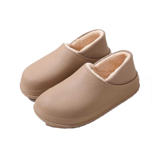 Hausschuhe Damen Herren Winter, Schlappis Wolken Damen Original Winter, Rutschfeste Leichte Wasserdicht Schlappen (Khaki-A, Erwachsene, Damen, 40, Numerisch (von/bis), EU Schuhgrößensystem, 41, M) von WIWIDANG