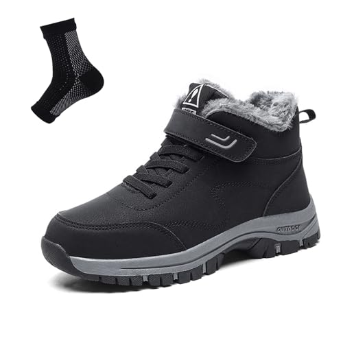 Orthoboots Pro - Ergonomische Winterstiefel, Wärmend Rutschfest Wasserdicht Winterschuhe Winterstiefel Schneestiefel Boots (Schwarz, Erwachsene, Damen, 38, Numerisch, EU Schuhgrößensystem, M) von WIWIDANG