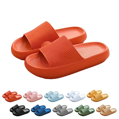 WIWIDANG Pummy Original Damen, Original Wolken Schuhe, Non Slip Super Comfy Cloud Cushion Slide (Typ D – Orange, Erwachsene, Damen, 38, Numerisch (von/bis), EU Schuhgrößensystem, 39, M) von WIWIDANG