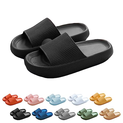 WIWIDANG Pummy Original Damen, Original Wolken Schuhe, Non Slip Super Comfy Cloud Cushion Slide (Typ D – Schwarz, Erwachsene, Damen, 36, Numerisch (von/bis), EU Schuhgrößensystem, 37, M) von WIWIDANG