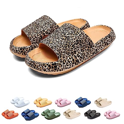 Pummy Original Damen Pummy Hausschuhe, Pummy Latschen Original Damen, Cozislides Original Damen (leopard, adult, women, numeric_36, numeric_range, eu_footwear_size_system, numeric_37, medium) von WIWIDANG