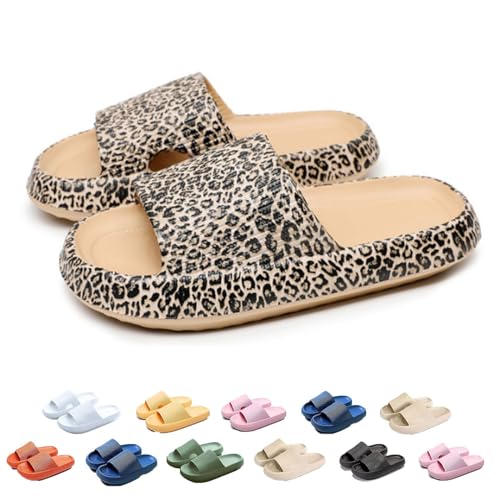 Pummy Original Damen Pummy Hausschuhe, Pummy Latschen Original Damen, Cozislides Original Damen (leopard, adult, women, numeric_40, numeric_range, eu_footwear_size_system, numeric_41, medium) von WIWIDANG