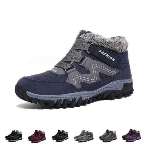WIWIDANG 2023 NEUE KÄLTEBESTÄNDIGE WINTERSCHUHE FÜR DAMEN, Herren Winterschuhe, Wasserdicht Warm Gefüttert Winterstiefel (Blau, Erwachsene, Herren, 48, Numerisch, EU Schuhgrößensystem, M) von WIWIDANG