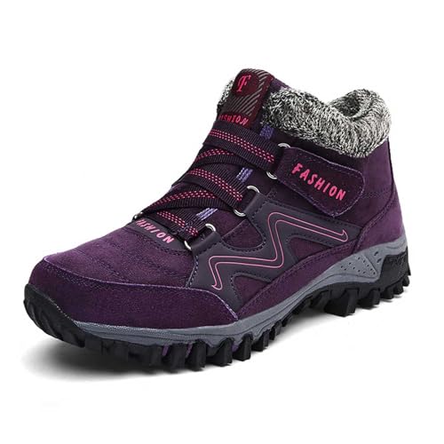 WIWIDANG 2023 NEUE KÄLTEBESTÄNDIGE WINTERSCHUHE FÜR DAMEN, Herren Winterschuhe, Wasserdicht Warm Gefüttert Winterstiefel (Lila, Erwachsene, Herren, 43, Numerisch, EU Schuhgrößensystem, M) von WIWIDANG