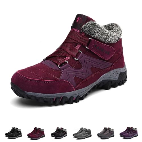 WIWIDANG 2023 NEUE KÄLTEBESTÄNDIGE WINTERSCHUHE FÜR DAMEN, Herren Winterschuhe, Wasserdicht Warm Gefüttert Winterstiefel (Rot, Erwachsene, Herren, 39, Numerisch, EU Schuhgrößensystem, M) von WIWIDANG