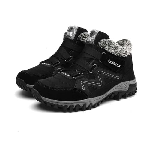 WIWIDANG 2023 NEUE KÄLTEBESTÄNDIGE WINTERSCHUHE FÜR DAMEN, Herren Winterschuhe, Wasserdicht Warm Gefüttert Winterstiefel (Schwarz, Erwachsene, Herren, 47, Numerisch, EU Schuhgrößensystem, M) von WIWIDANG