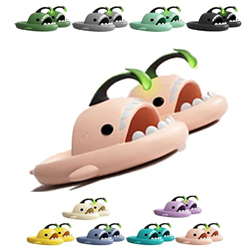 WIWIDANG Angler Fish Slides, Galaxy Shark Slides Glow in the Dark,Cloud Shark Slides Anglerfish Hai Hausschuhe (Pink, Erwachsene, Damen, 38, Numerisch (von/bis), EU Schuhgrößensystem, 39, M) von WIWIDANG