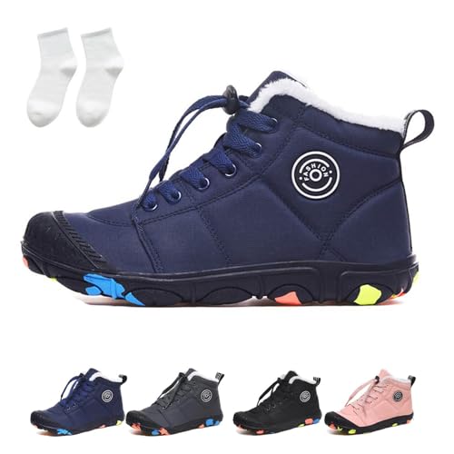 WIWIDANG Barfussschuhe Kinder Winter, Outdoor Wasserdicht Barfußschuhe Kinder Herbst, Winter Pro Barfuss Kinderschuhe (Blue-a, Jugendliche, Herren, 35, Numerisch, EU Schuhgrößensystem, M) von WIWIDANG