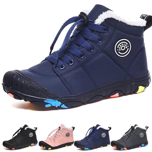 WIWIDANG Barfussschuhe Kinder Winter Wasserdicht, Barfußschuhe Kinder Herbst, Kid Winter Barfuss Schuhe (Blue, Jugendliche, Damen, 31, Numerisch, EU Schuhgrößensystem, M) von WIWIDANG