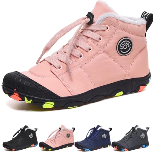 WIWIDANG Barfussschuhe Kinder Winter Wasserdicht, Barfußschuhe Kinder Herbst, Kid Winter Barfuss Schuhe (Pink, Jugendliche, Herren, 36, Numerisch, EU Schuhgrößensystem, M) von WIWIDANG