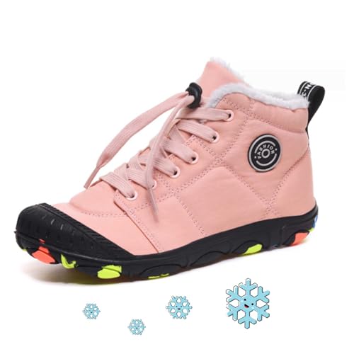 WIWIDANG Barfußschuhe Kinder Winter Wasserdicht, Barfußschuhe Kinder Herbst, Kinder Winter Freiluftkind Schuhe Herren Daman (Rosa, Jugendliche, Damen, 38, Numerisch, EU Schuhgrößensystem, M) von WIWIDANG