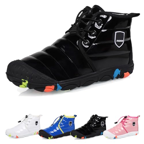 WIWIDANG Barfussschuhe Kinder Winter Wasserdicht, Outdoor Barfußschuhe Kinder Herbst, Kid Winter Pro Barfuss Schuhe (Black-A, Jugendliche, 32, Numerisch, EU Schuhgrößensystem, M) von WIWIDANG