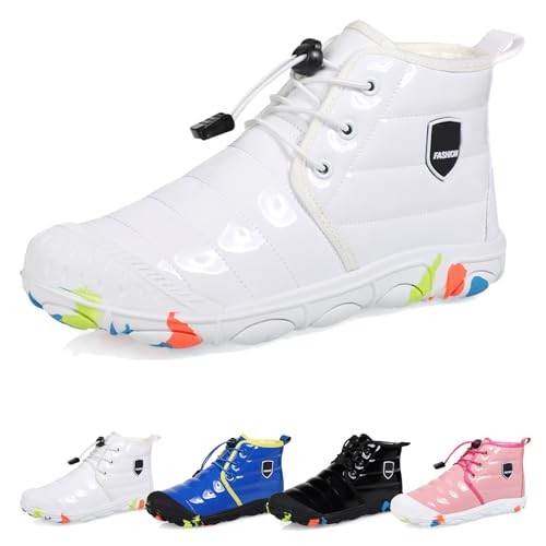 WIWIDANG Barfussschuhe Kinder Winter Wasserdicht, Outdoor Barfußschuhe Kinder Herbst, Kid Winter Pro Barfuss Schuhe (White-A, Jugendliche, 35, Numerisch, EU Schuhgrößensystem, M) von WIWIDANG