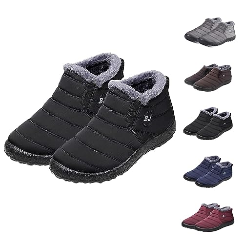 WIWIDANG Boojoy Winterstiefel, rutschfeste Winter-Schneestiefel für Damen und Herren, Outdoor pelzgefütterte warme Schuhe (Schwarz, adult, women, numeric_38, numeric, eu_footwear_size_system, medium) von WIWIDANG