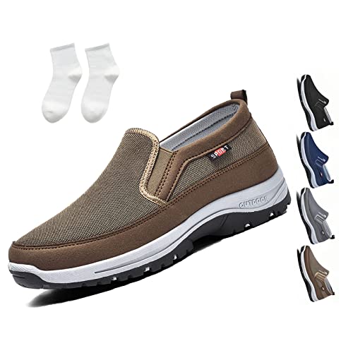 WIWIDANG CNA Trop Shoes for Men, Ztigerz Breathable Shoes, Breathable Orthopedic Travel Plimsolls Men (Brown, 45 EU) von WIWIDANG