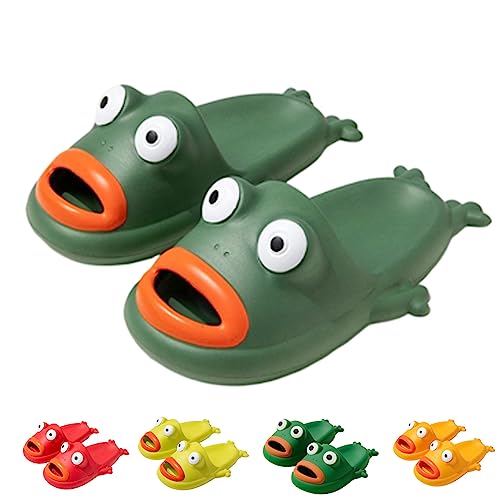 WIWIDANG Frog Slippers, Unisex Summer Funny Animal Slides, Cute Slipper Funny Animal Frog Slippers (Dark Green, adult, women, numeric_44, numeric_range, eu_footwear_size_system, numeric_45, medium) von WIWIDANG