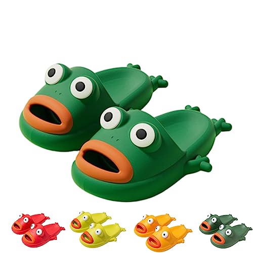 WIWIDANG Frog Slippers, Unisex Summer Funny Animal Slides, Cute Slipper Funny Animal Frog Slippers (Green, adult, women, numeric_42, numeric_range, eu_footwear_size_system, numeric_43, medium) von WIWIDANG