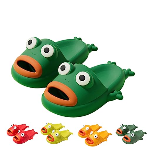 WIWIDANG Frog Slippers, Unisex Summer Funny Animal Slides, Cute Slipper Funny Animal Frog Slippers (Green, adult, women, numeric_44, numeric_range, eu_footwear_size_system, numeric_45, medium) von WIWIDANG